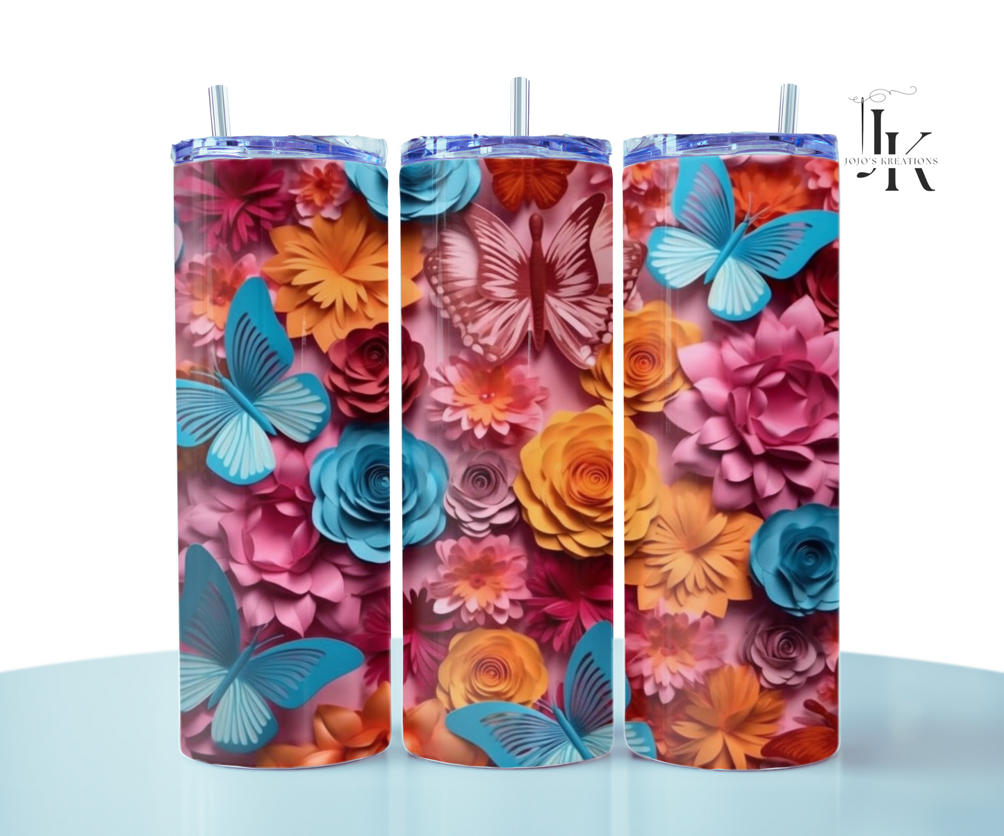 20oz Skinny Tumbler Floral