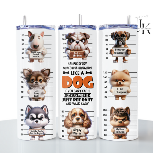 20oz Skinny Tumbler Dogs