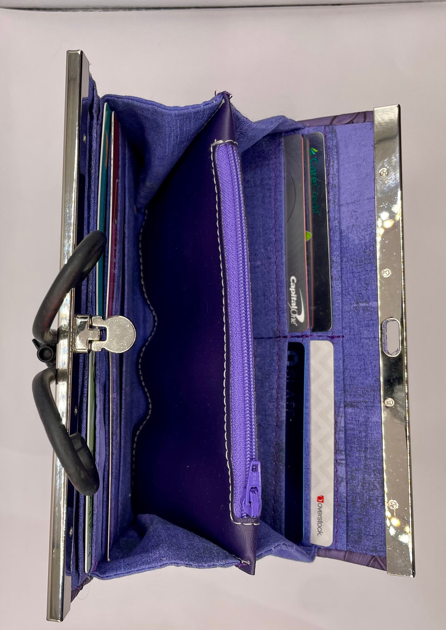 Wallet/Clutch with Purple Embossed Faux Leather