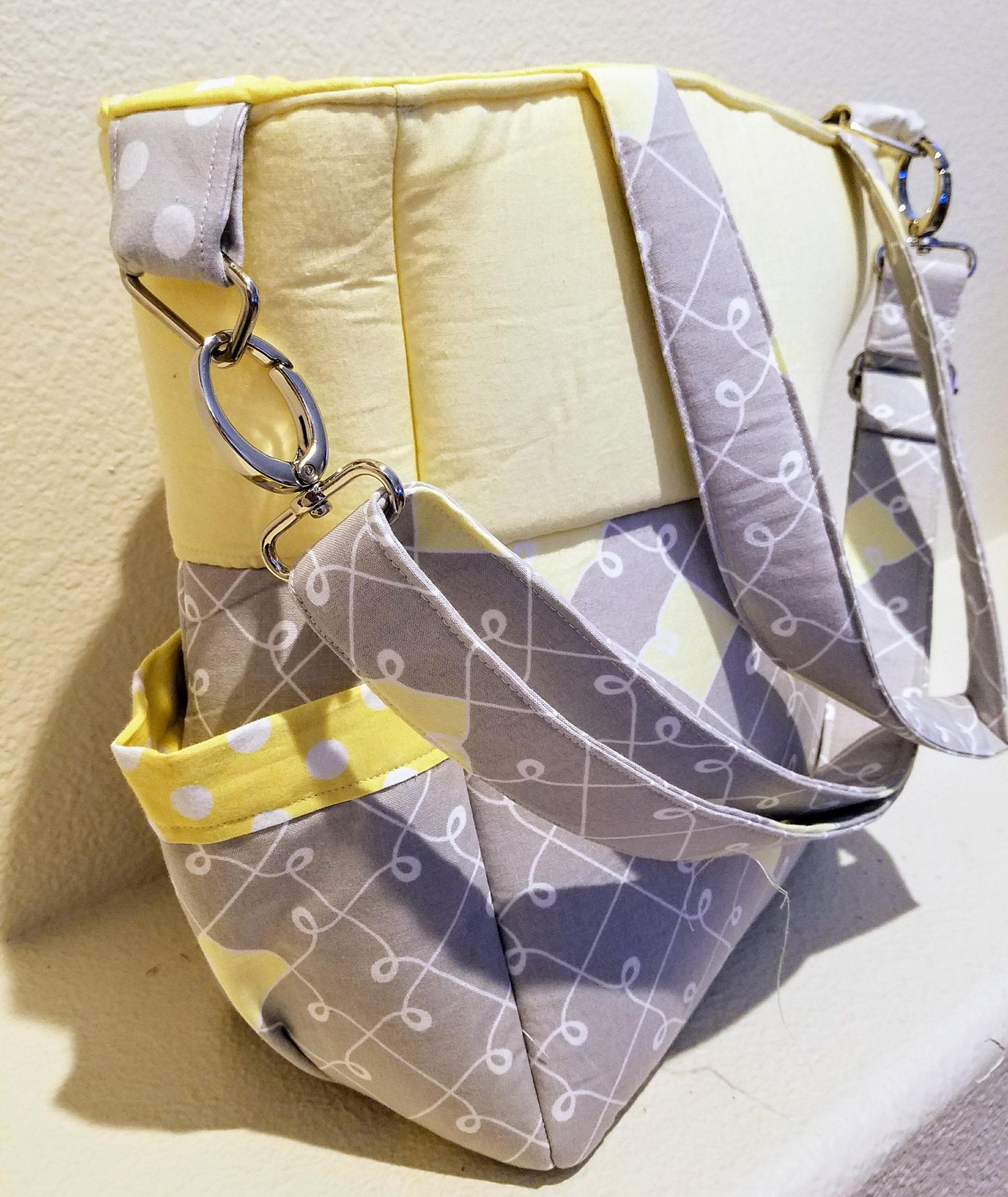 Diaper Bag Gray/yellow/white