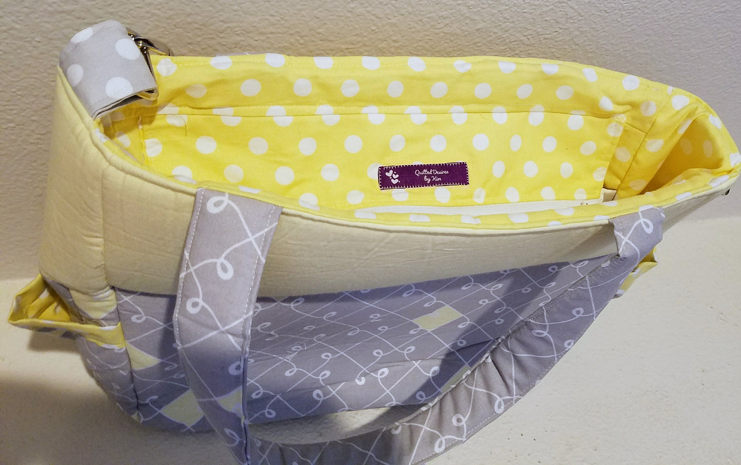 Diaper Bag Gray/yellow/white