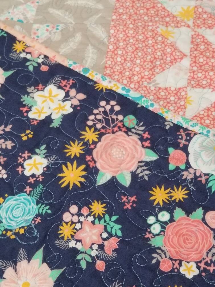 Handmade Happy Star Lap or Baby Quilt