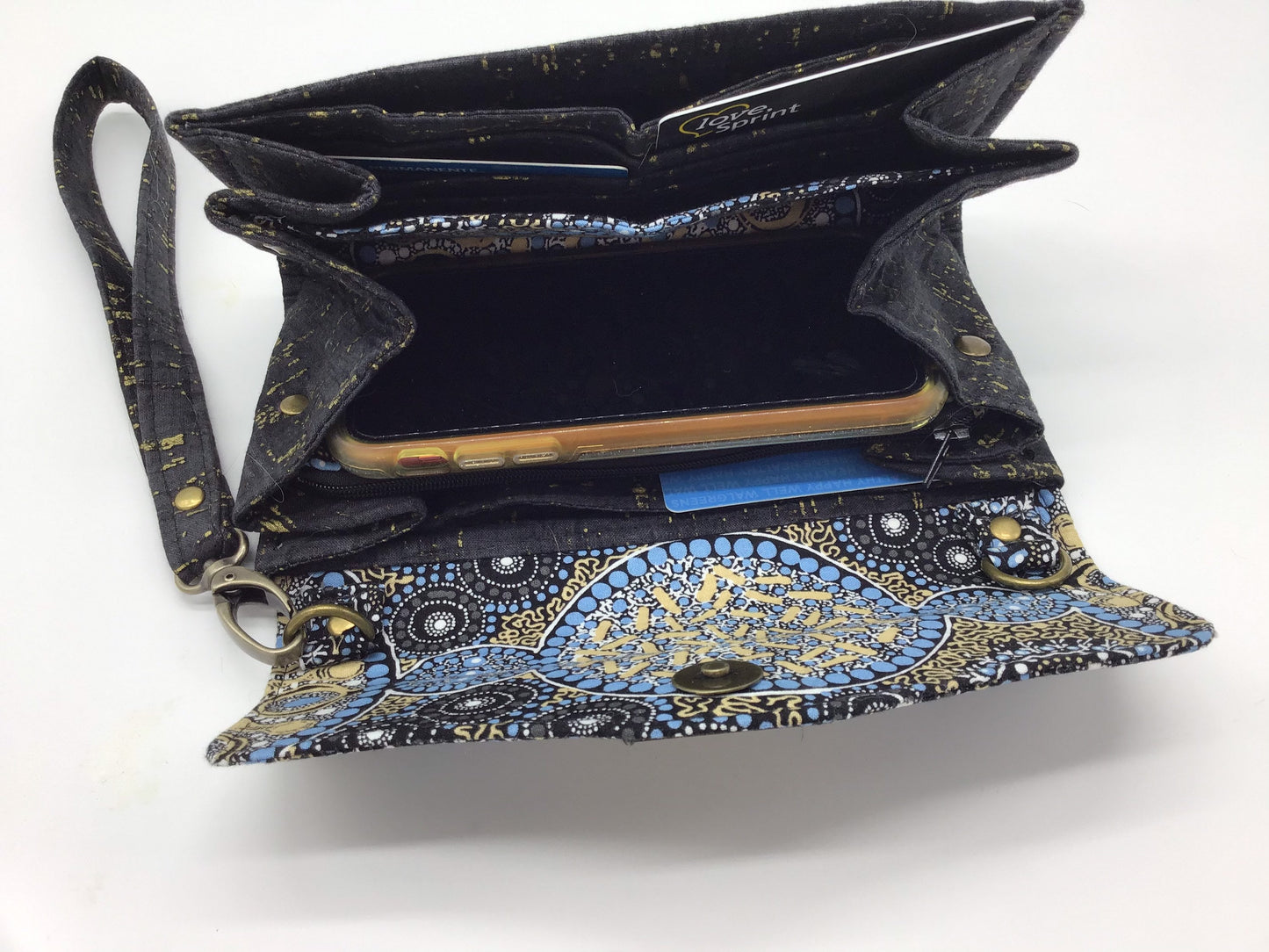 Women’s Wallet Blue/Black/ Necessary Clutch Wallet