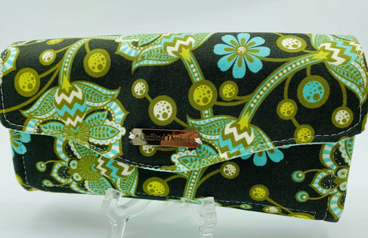 Women’s Wallet Green Floral/ Necessary Clutch Wallet