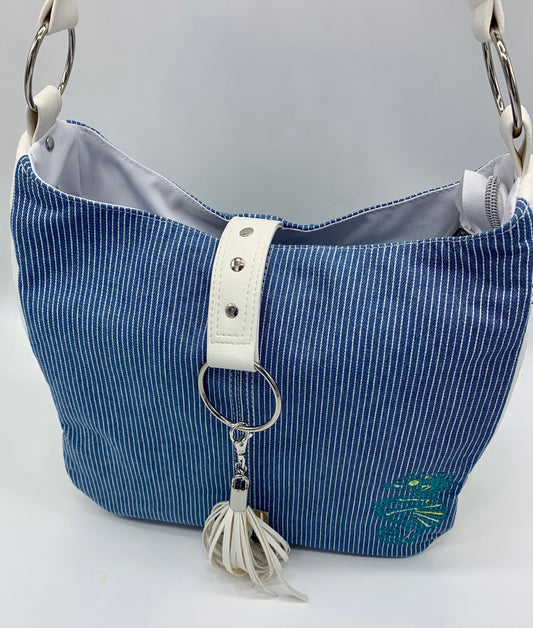 Embroided Seahorse Goddess of the Sea Handbag/Shoulder Bag/ Hobo bag