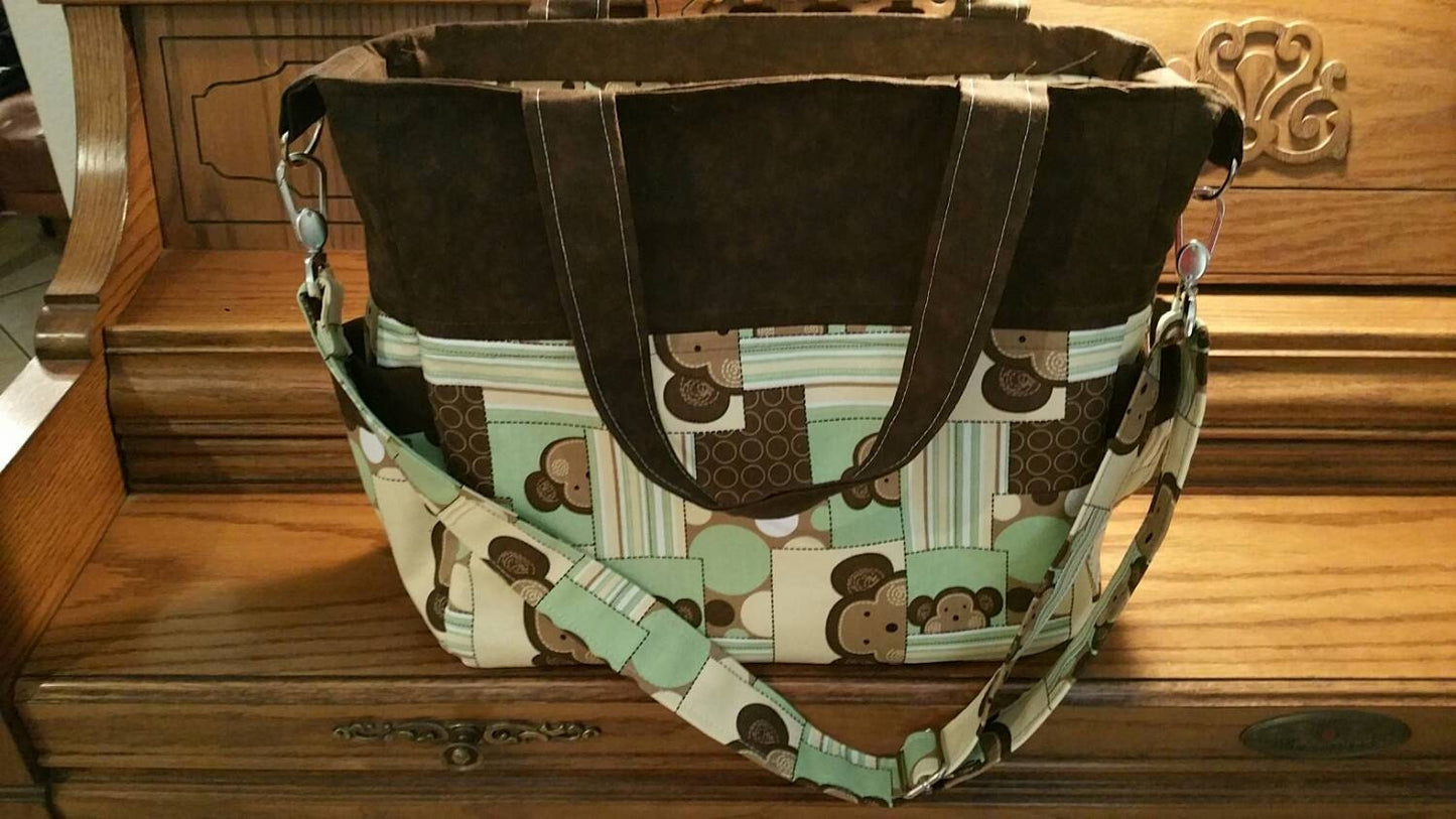 SALE: Monkey Business Handmade Monkey Diaper/Tote