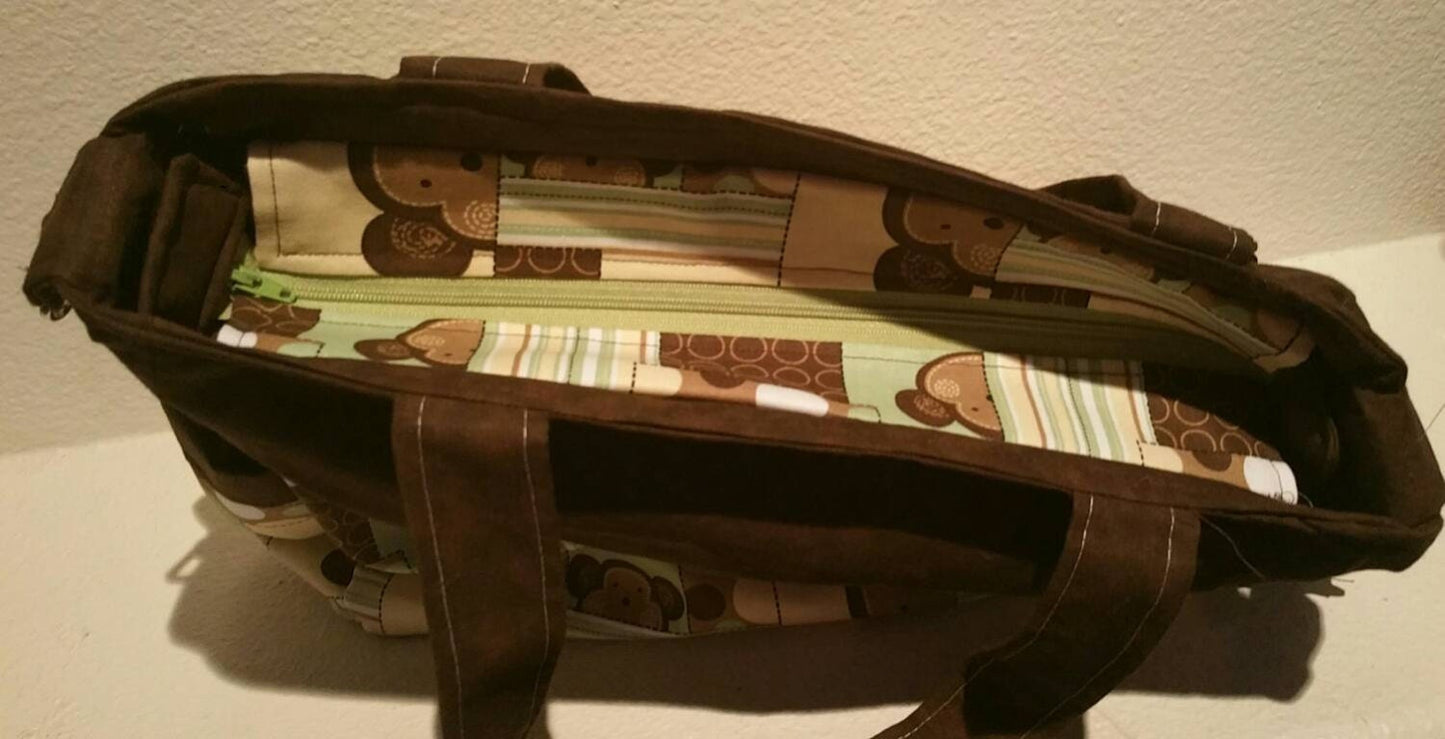 SALE: Monkey Business Handmade Monkey Diaper/Tote