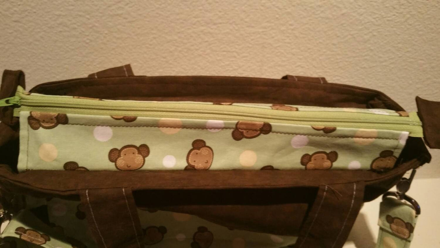 SALE: Bag full of Monkeys Handmade Diaper/Tote