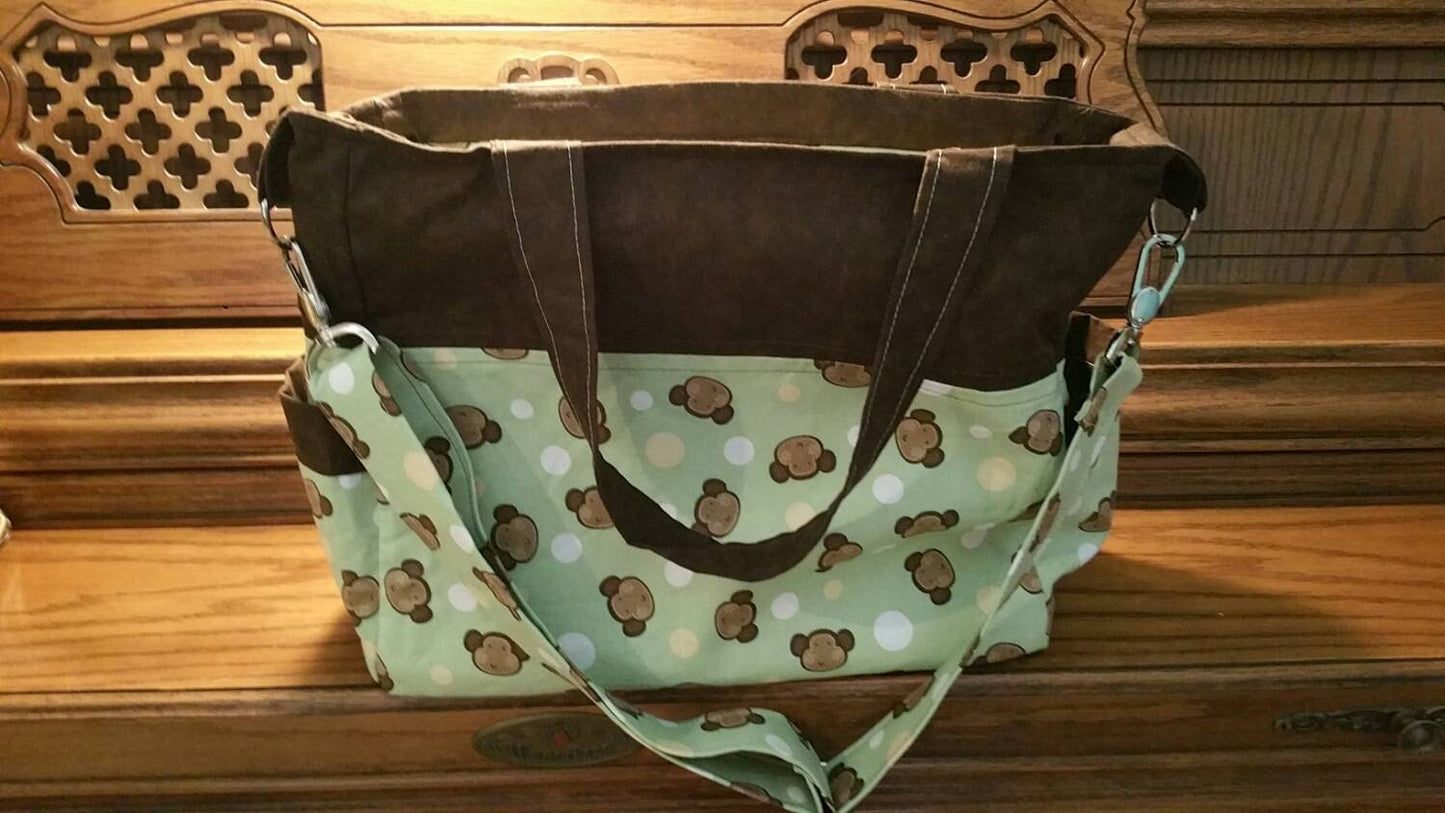 SALE: Bag full of Monkeys Handmade Diaper/Tote