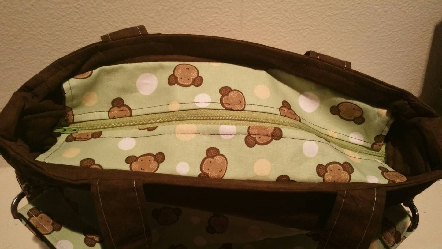 SALE: Bag full of Monkeys Handmade Diaper/Tote