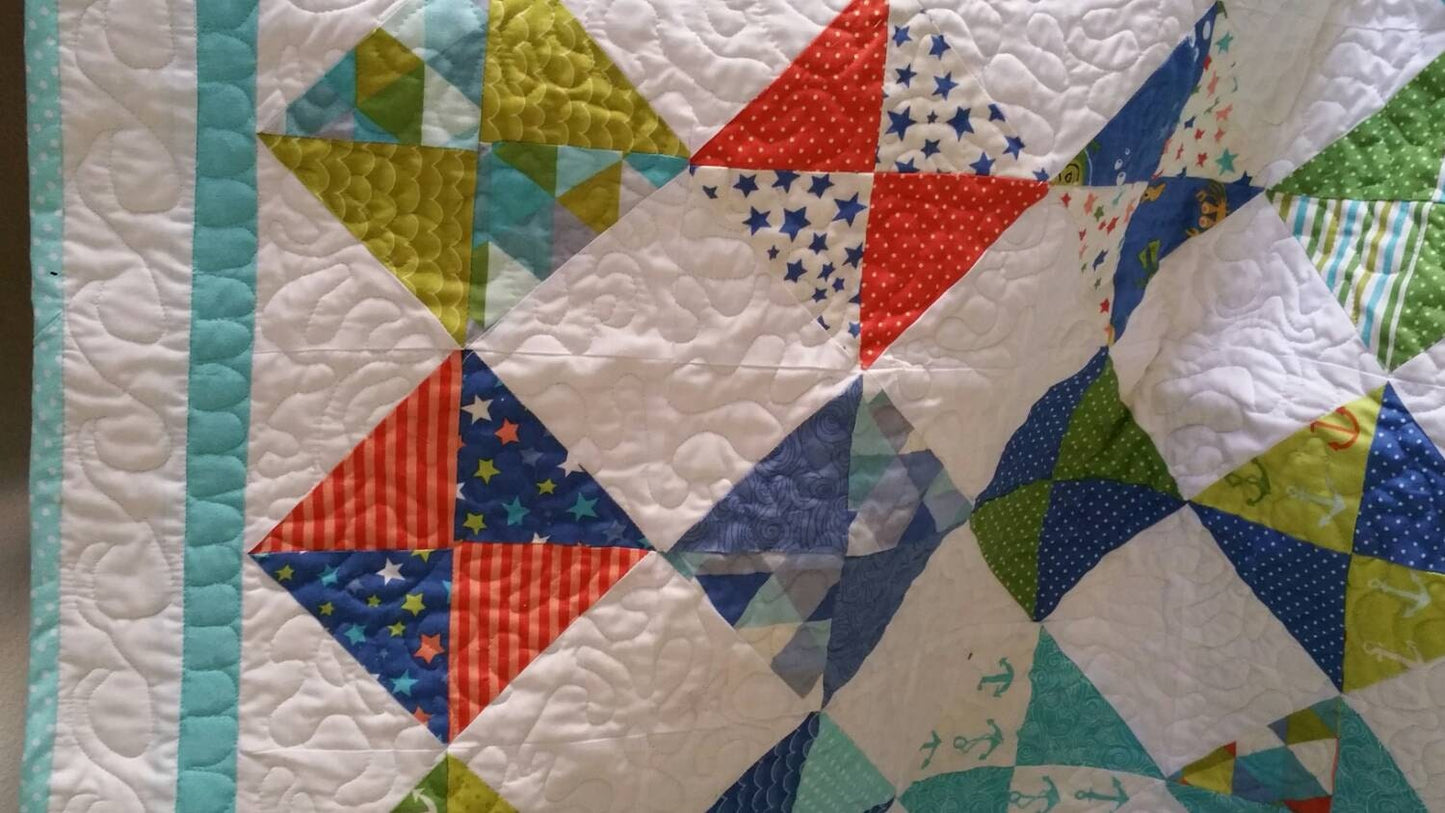 SALE: Baby Quilt, Anchors Away