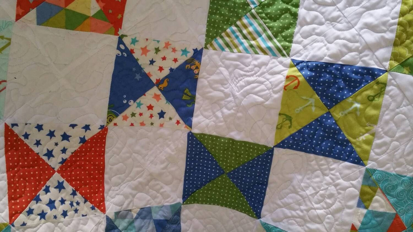 SALE: Baby Quilt, Anchors Away